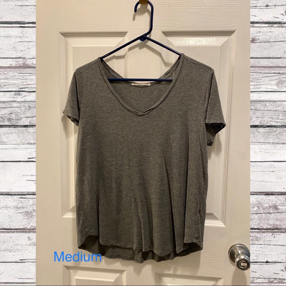 Gray V-Neck Tee